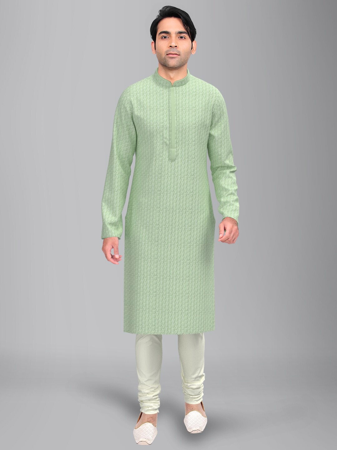 TheEthnic.Co Ethnic Motifs Embroidered Chikankari Georgette Kurta With Churidar, Green
TheEthnic.Co Ethnic Motifs Embroidered Chikankari Georgette Kurta With Churidar, Green