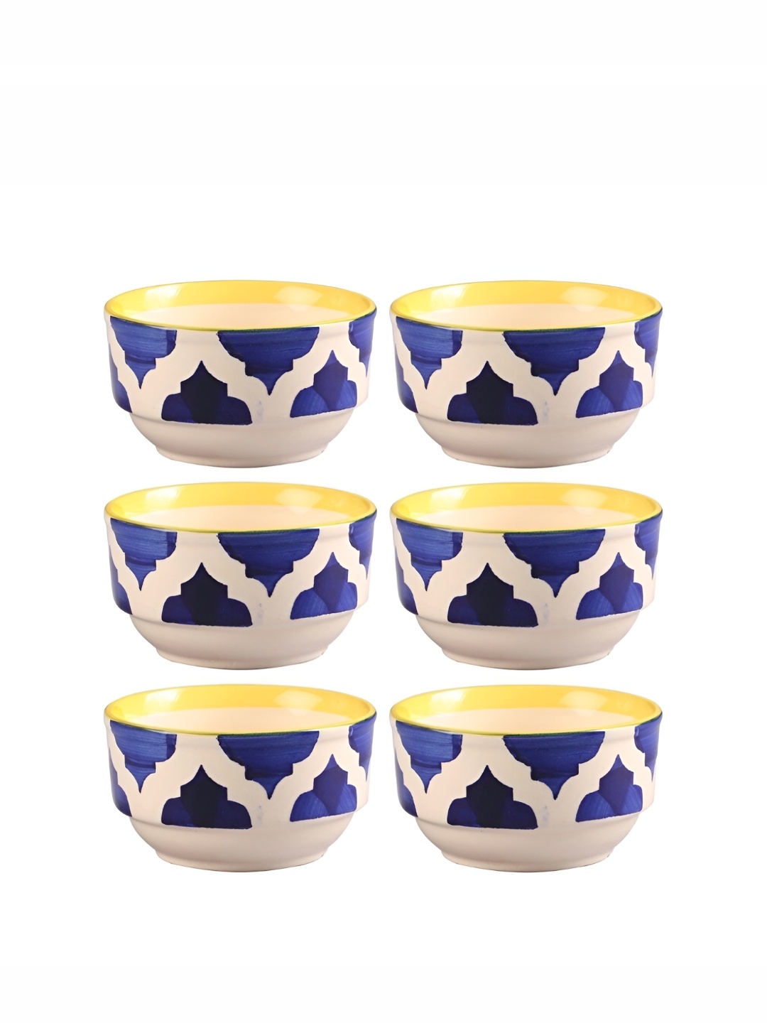 caffeine White & Blue 6 Pieces Ethnic Print Ceramic Microwave Safe Glossy Finish Bowls
caffeine White & Blue 6 Pieces Ethnic Print Ceramic Microwave Safe Glossy Finish Bowls