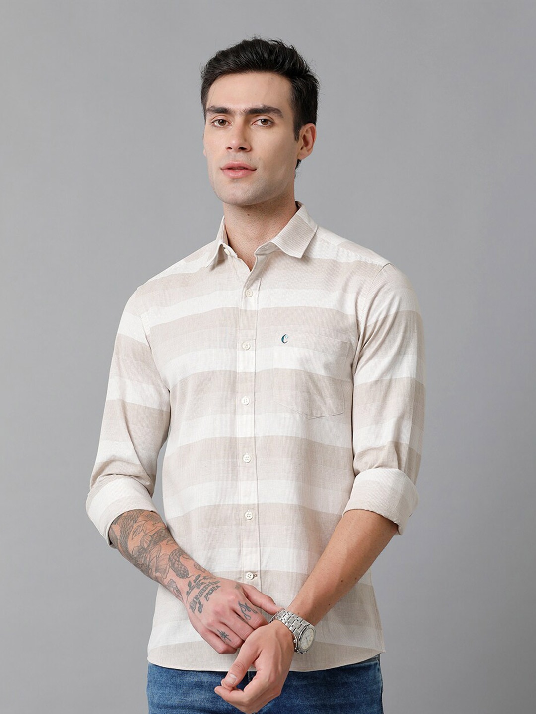CAVALLO by Linen Club Contemporary Slim Fit Striped Cotton Linen Casual Shirt, Beige
CAVALLO by Linen Club Contemporary Slim Fit Striped Cotton Linen Casual Shirt, Beige