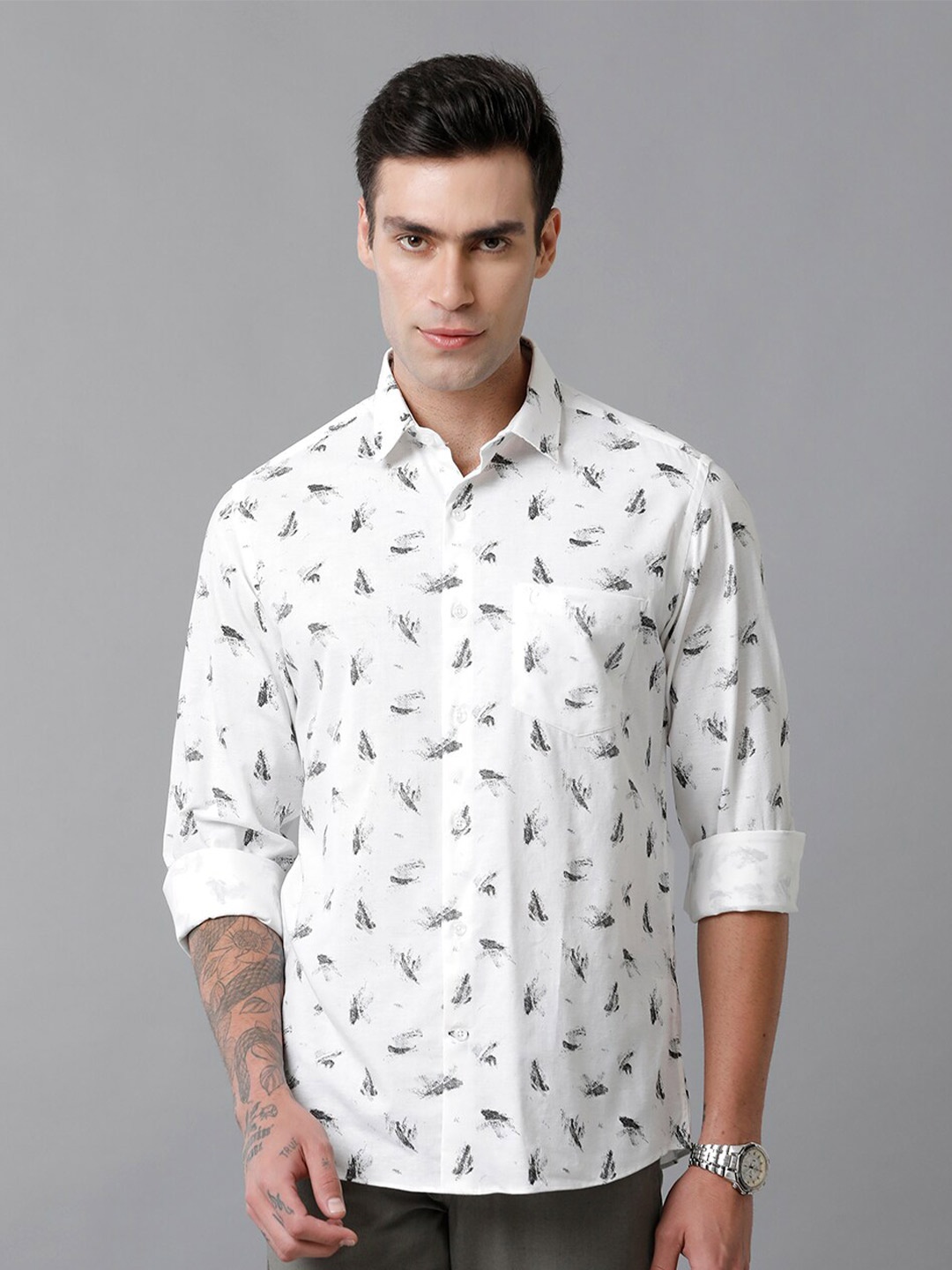 CAVALLO by Linen Club Abstract Printed Contemporary Slim Fit Comfortable Casual Shirt, White
CAVALLO by Linen Club Abstract Printed Contemporary Slim Fit Comfortable Casual Shirt, White
