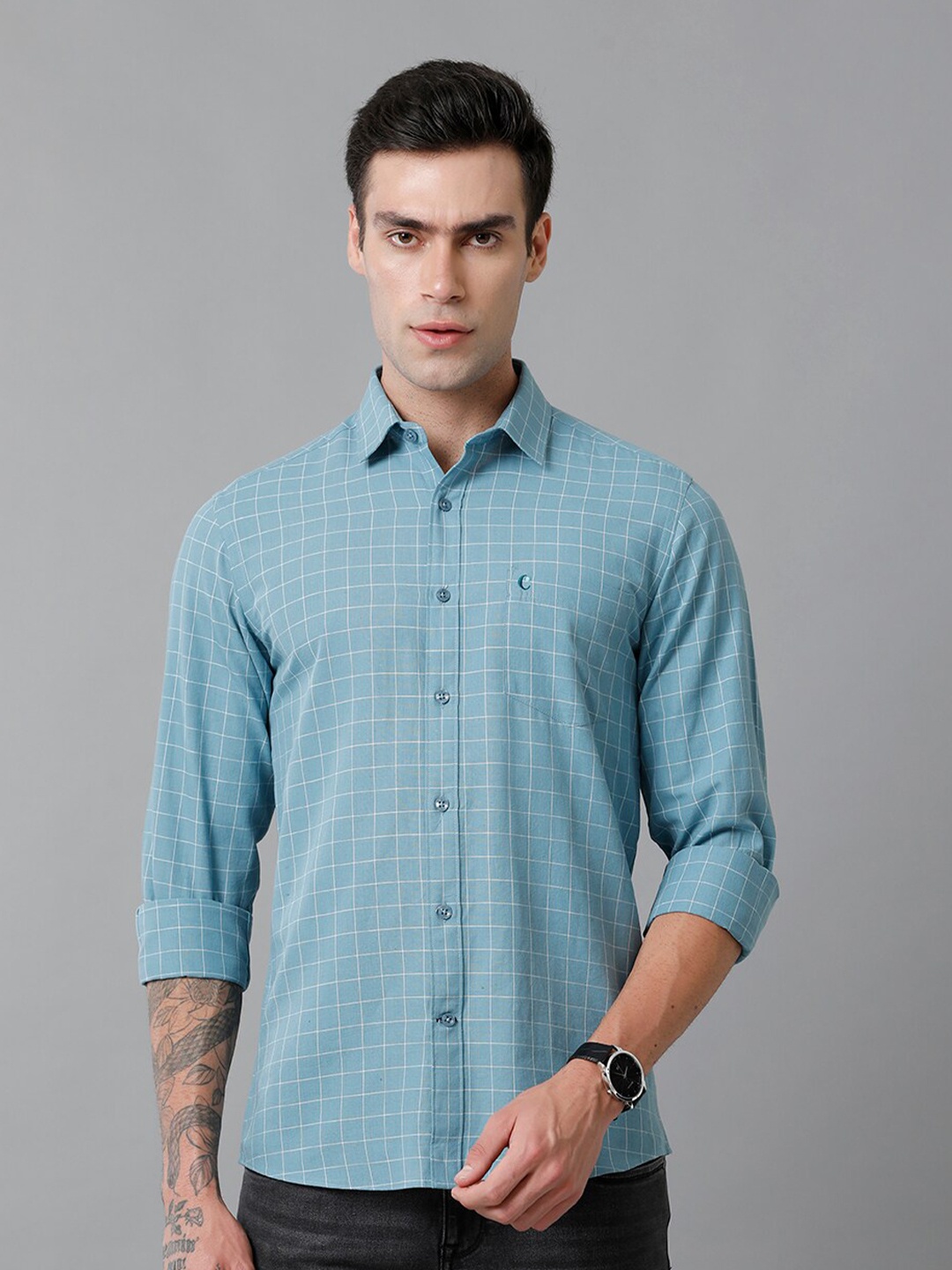 CAVALLO by Linen Club Contemporary Slim Fit Gingham Checked Cotton Linen Casual Shirt, Blue
CAVALLO by Linen Club Contemporary Slim Fit Gingham Checked Cotton Linen Casual Shirt, Blue