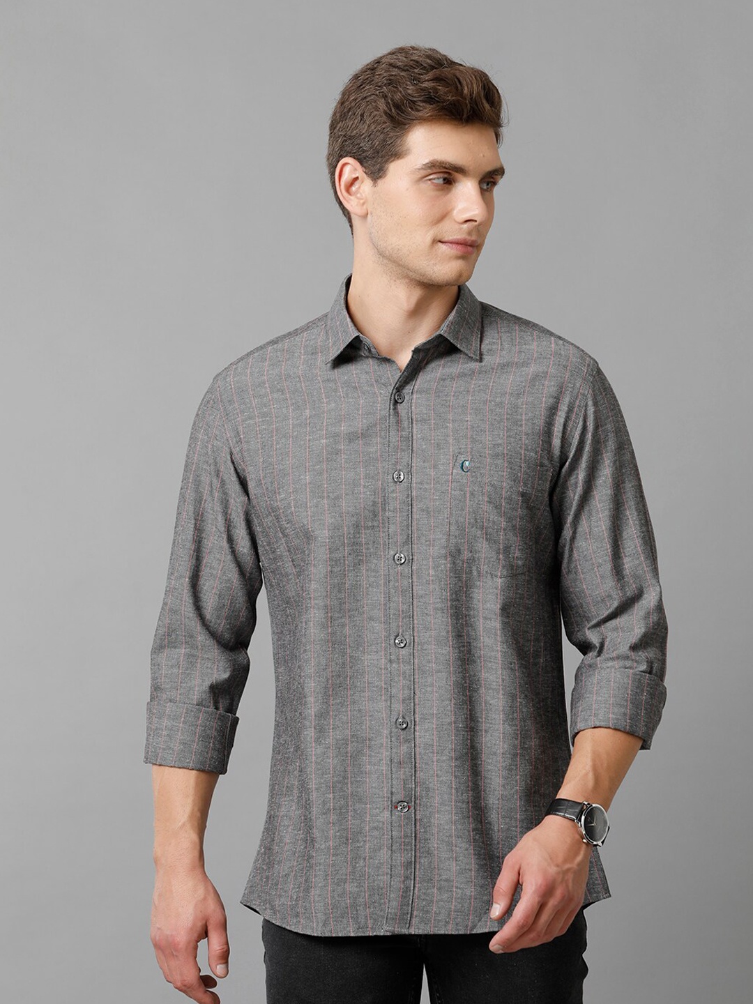 CAVALLO by Linen Club Contemporary Slim Fit Vertical Stripes Cotton Linen Casual Shirt, Grey
CAVALLO by Linen Club Contemporary Slim Fit Vertical Stripes Cotton Linen Casual Shirt, Grey