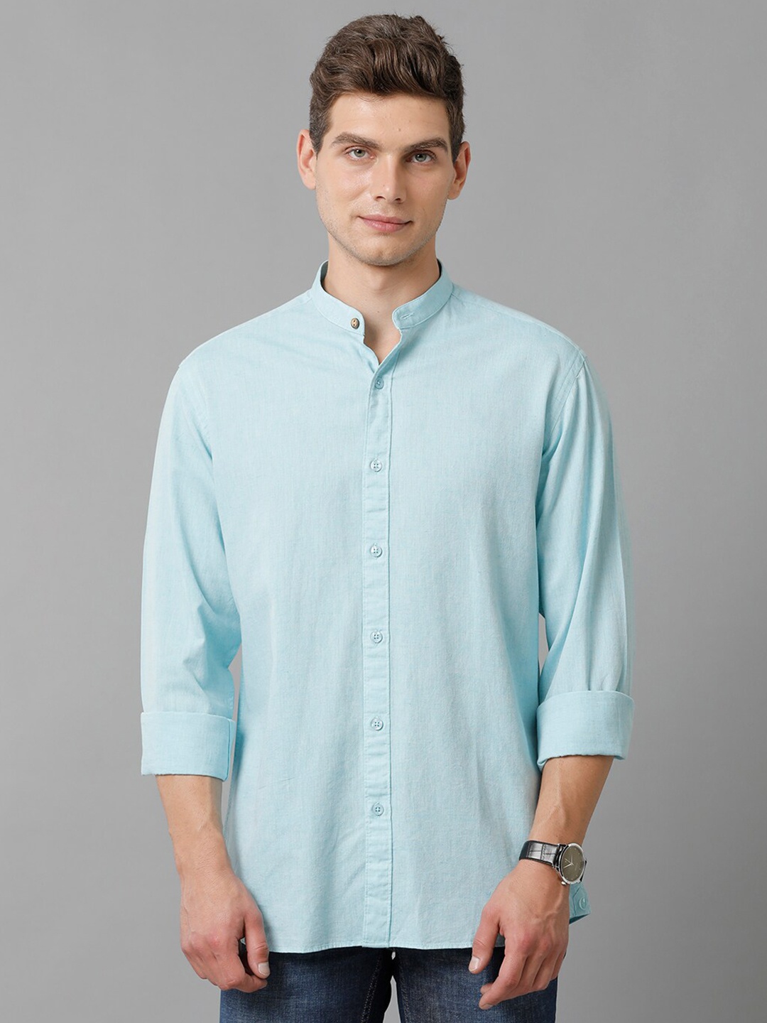 CAVALLO by Linen Club Contemporary Slim Fit Mandarin Collar Cotton Linen Casual Shirt, Blue
CAVALLO by Linen Club Contemporary Slim Fit Mandarin Collar Cotton Linen Casual Shirt, Blue