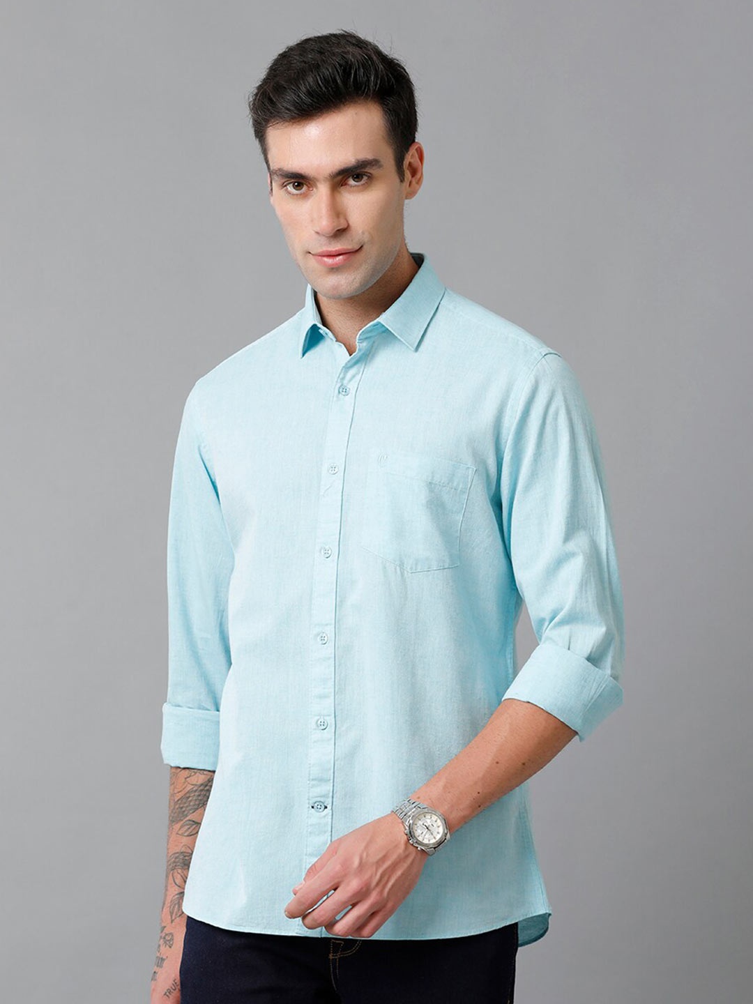 CAVALLO by Linen Club Contemporary Slim Fit Comfortable Casual Shirt, Turquoise blue
CAVALLO by Linen Club Contemporary Slim Fit Comfortable Casual Shirt, Turquoise blue