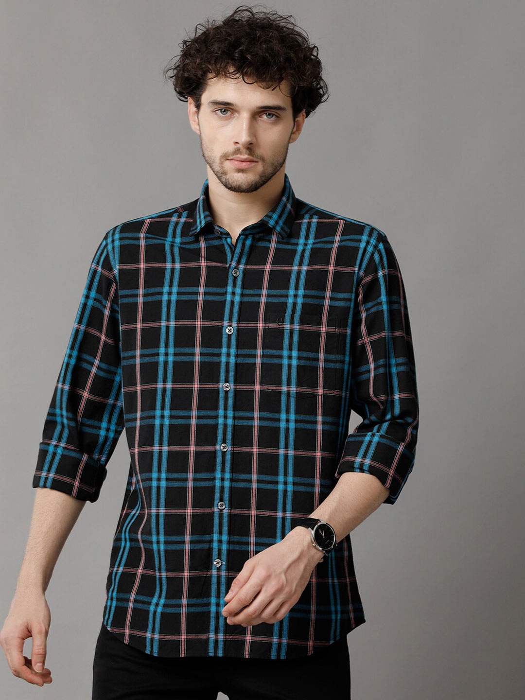 CAVALLO by Linen Club Contemporary Slim Fit Windowpane Checked Cotton Linen Casual Shirt, Black
CAVALLO by Linen Club Contemporary Slim Fit Windowpane Checked Cotton Linen Casual Shirt, Black