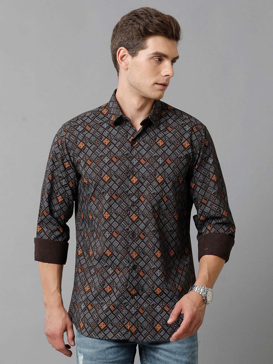 CAVALLO by Linen Club Contemporary Slim Fit Geometric Printed Cotton Linen Casual Shirt, Olive
CAVALLO by Linen Club Contemporary Slim Fit Geometric Printed Cotton Linen Casual Shirt, Olive