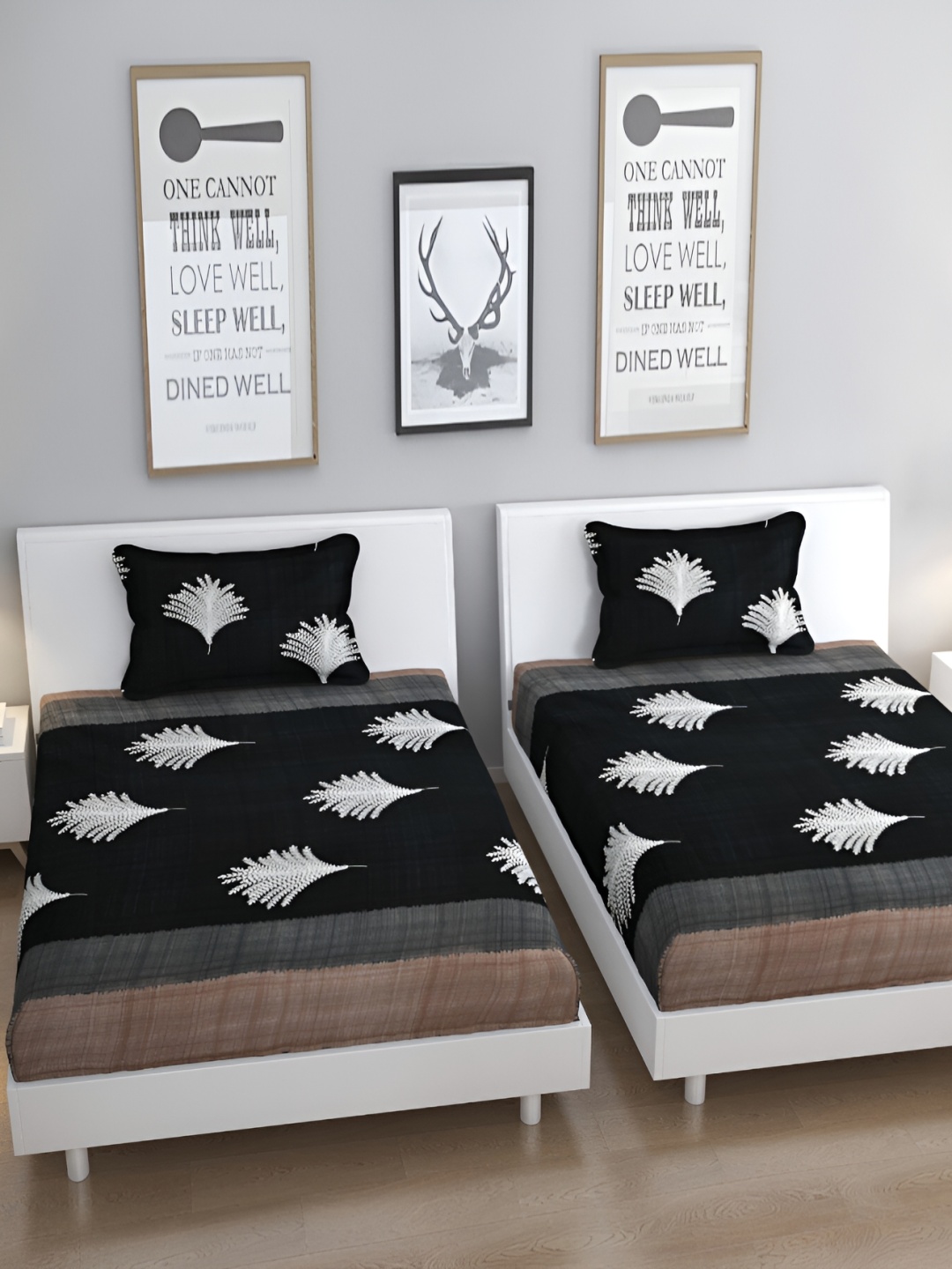 Bromwick Black& White Floral Cotton 210 TC 2 Single Bedsheet with 2 Pillow Covers
Bromwick Black& White Floral Cotton 210 TC 2 Single Bedsheet with 2 Pillow Covers