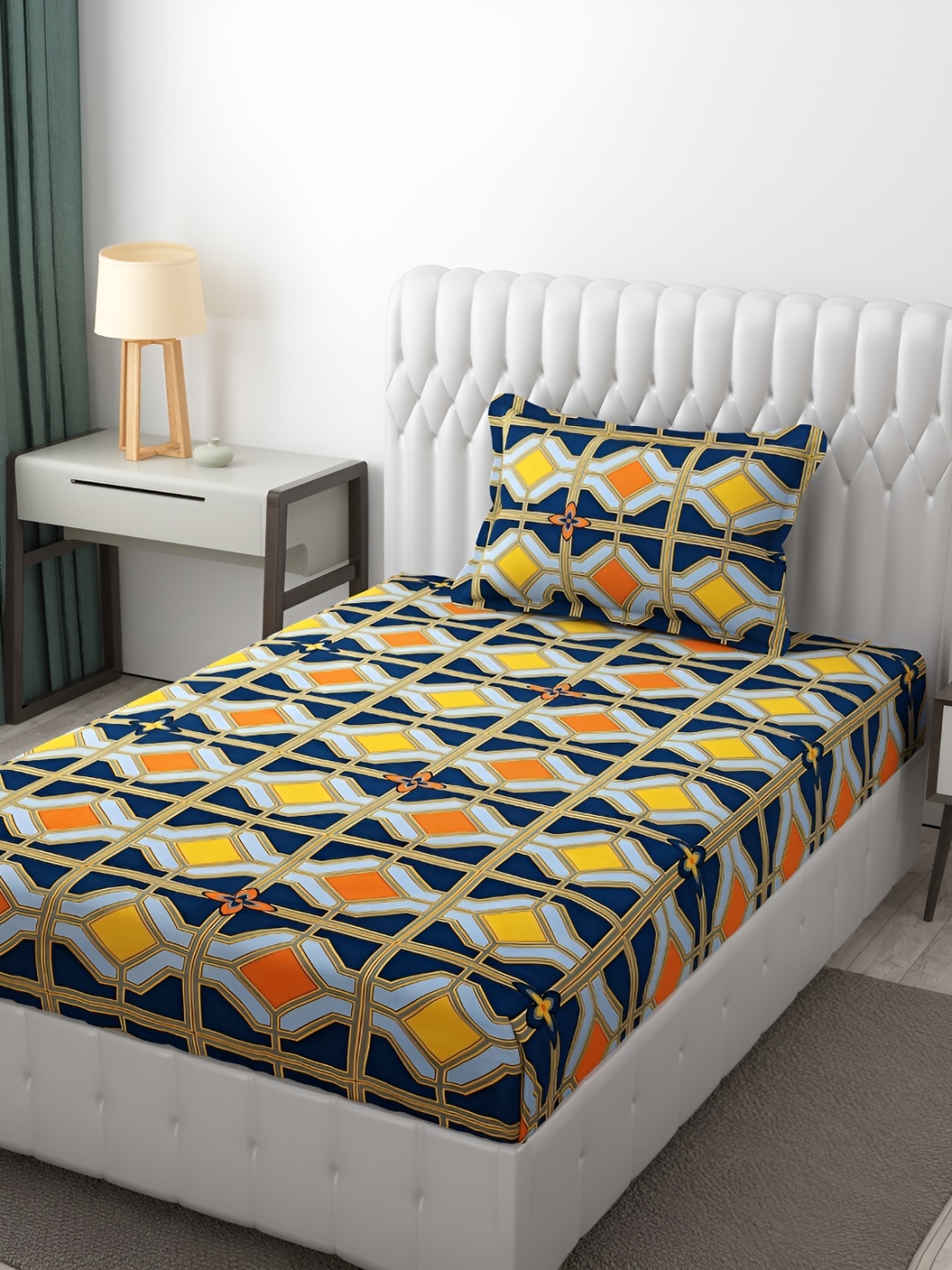Bromwick Blue & Yellow Geometric Cotton 210 TC Single Bedsheet with 1 Pillow Cover 110 GSM
Bromwick Blue & Yellow Geometric Cotton 210 TC Single Bedsheet with 1 Pillow Cover 110 GSM
