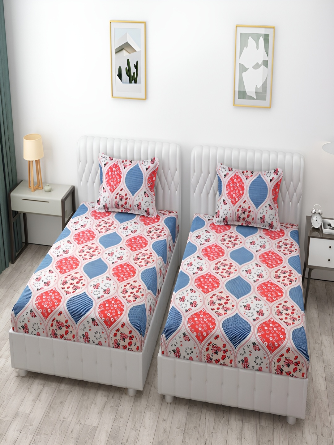 Bromwick Pink &Blue Floral Cotton 210 TC 2 Single Bedsheet with 2 Pillow Covers
Bromwick Pink &Blue Floral Cotton 210 TC 2 Single Bedsheet with 2 Pillow Covers