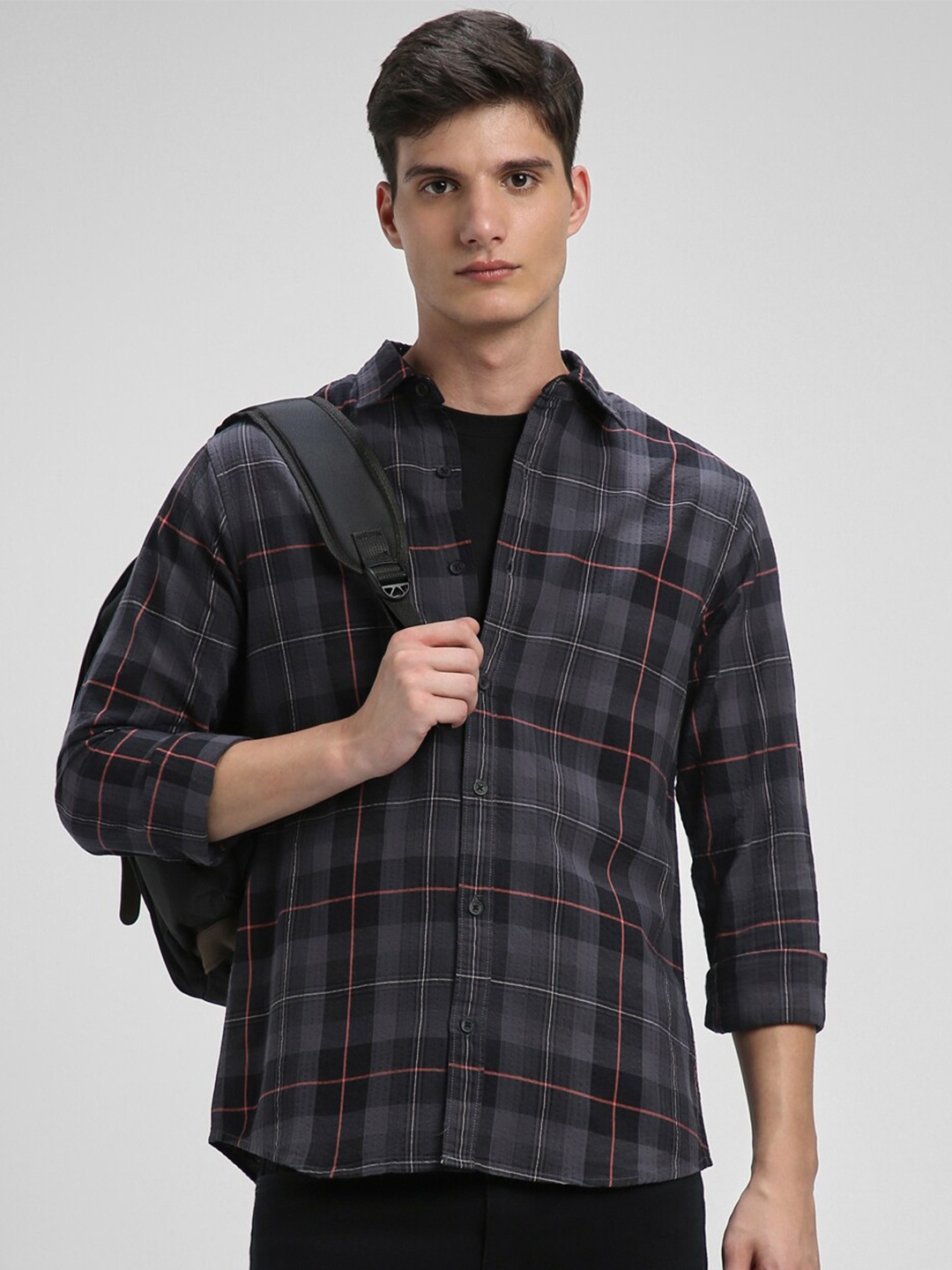Dennis Lingo Slim Fit Tartan Checks Spread Collar Long Sleeves Cotton Casual Shirt, Black
Dennis Lingo Slim Fit Tartan Checks Spread Collar Long Sleeves Cotton Casual Shirt, Black