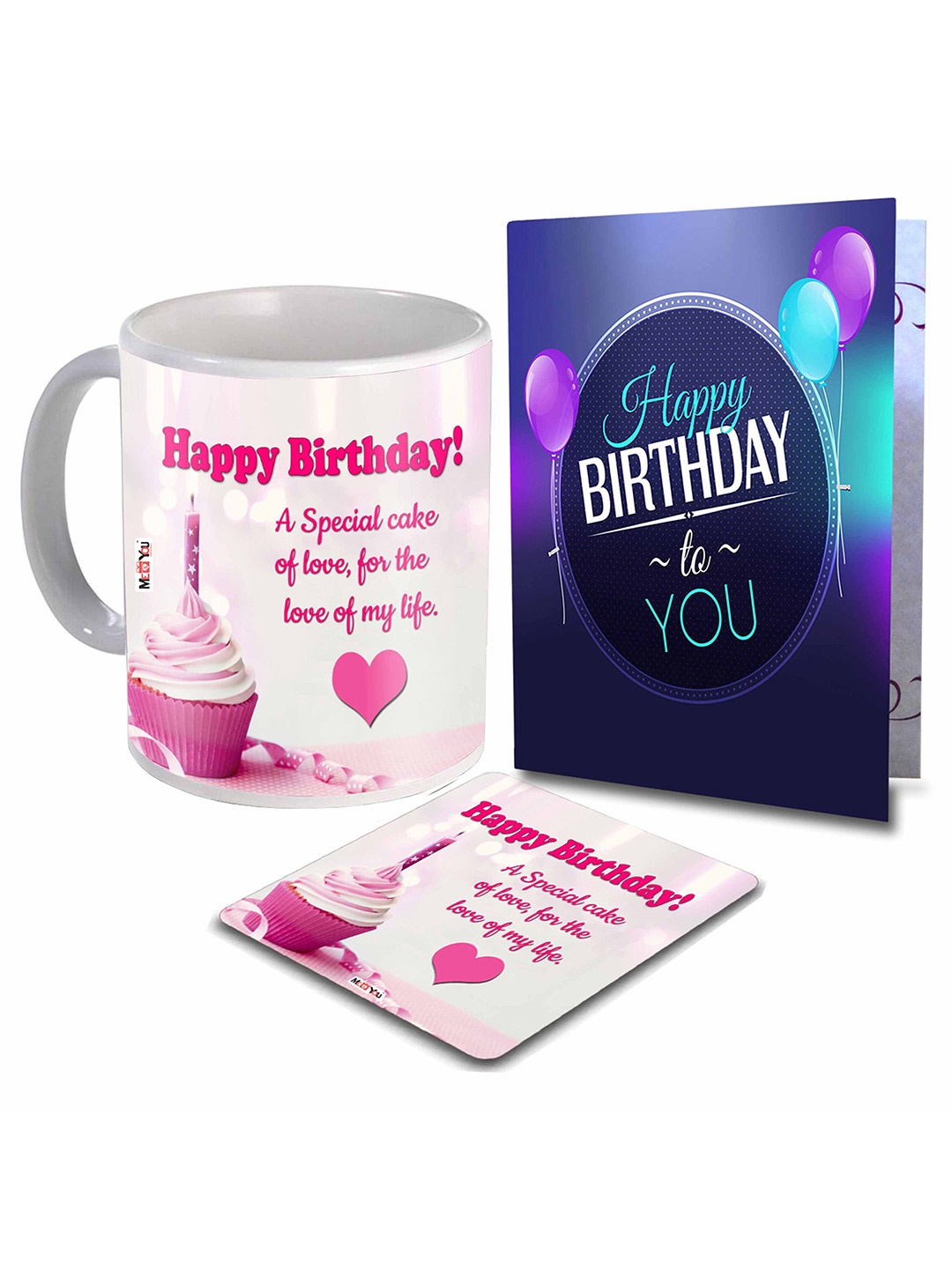 ME & YOU 3 Pcs Pink & Blue Printed Coffee Mug with Card & Coaster Birthday Gift Set
ME & YOU 3 Pcs Pink & Blue Printed Coffee Mug with Card & Coaster Birthday Gift Set