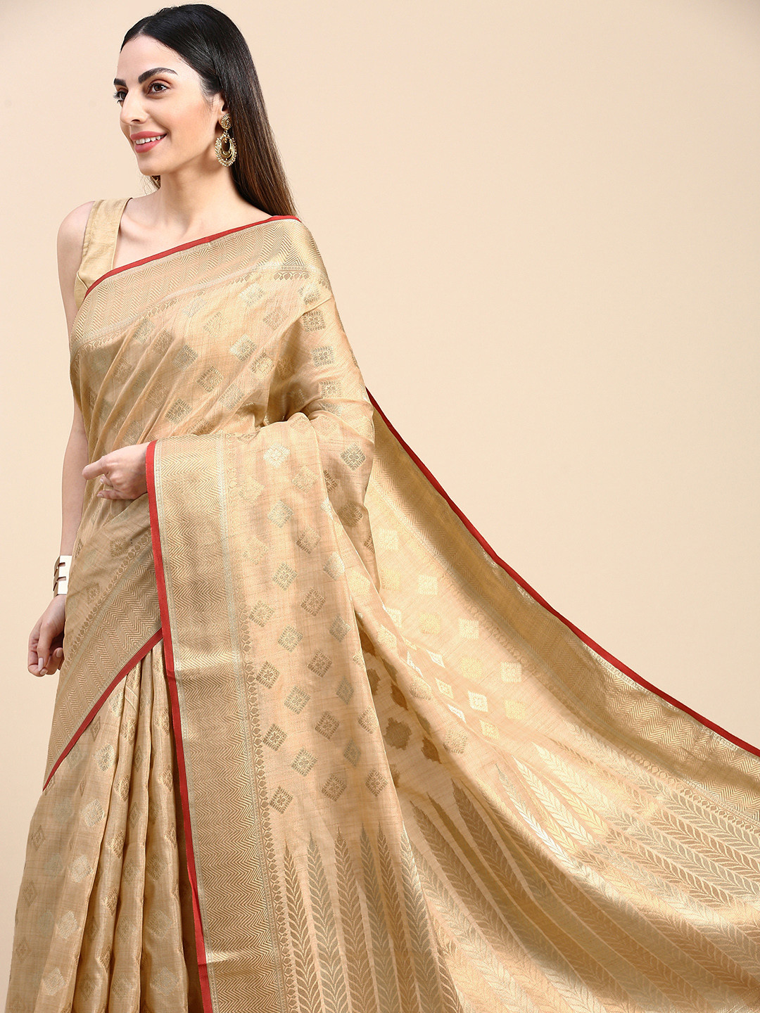Mitera Ethnic Motifs Zari Saree, Cream
Mitera Ethnic Motifs Zari Saree, Cream