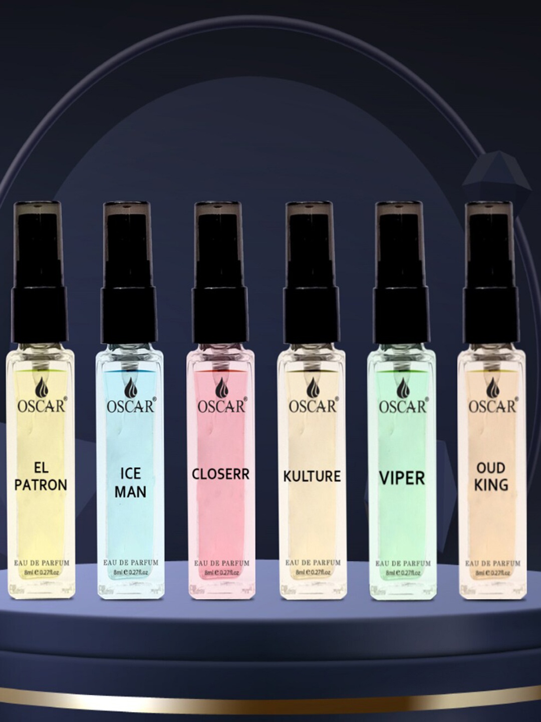 OSCAR Men 6-Pcs Eau De Parfum - 8ml Each -El Patron-Ice Man- Oud-Closerr-Viper-Kulture, Multi
OSCAR Men 6-Pcs Eau De Parfum - 8ml Each -El Patron-Ice Man- Oud-Closerr-Viper-Kulture, Multi