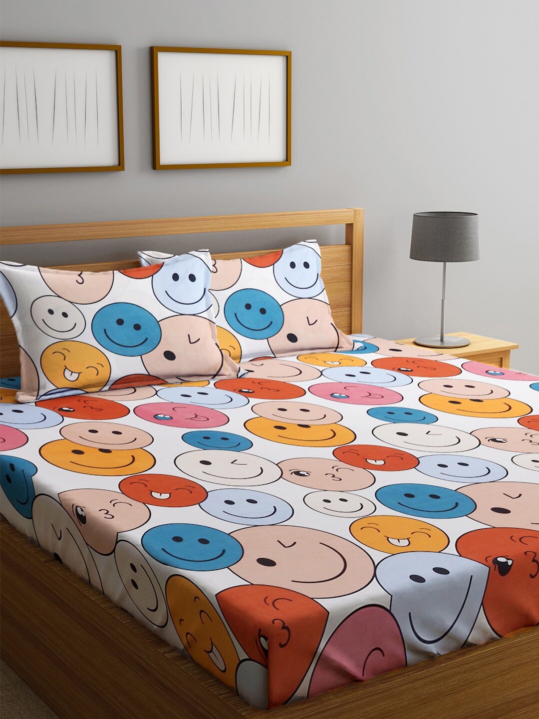 FABINALIV White & Blue Cartoon Print 300 TC King Size Bedsheet & 2 Pillow Covers
FABINALIV White & Blue Cartoon Print 300 TC King Size Bedsheet & 2 Pillow Covers