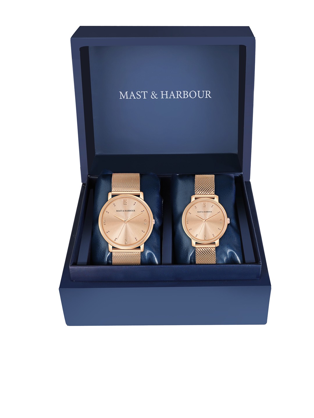Mast & Harbour Unisex Rose Gold-Toned Brass Embellished Dial & Rose Gold Toned Stainless Steel Straps Watch
Mast & Harbour Unisex Rose Gold-Toned Brass Embellished Dial & Rose Gold Toned Stainless Steel Straps Watch