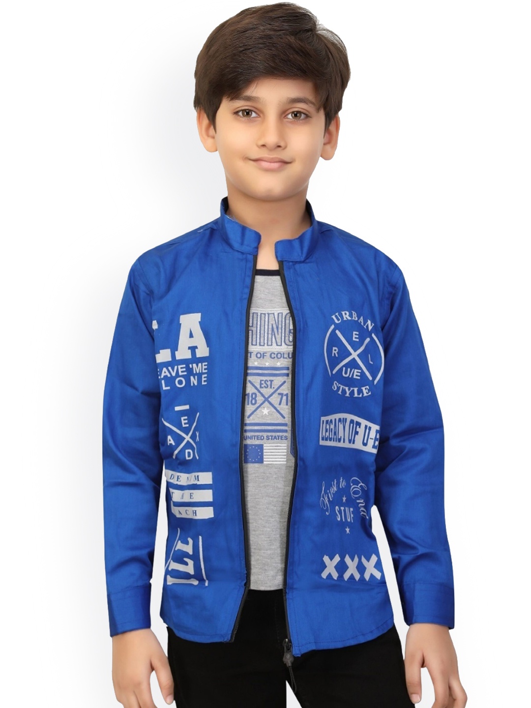 BAESD Boys Typography Printed Lightweight Tailored Jacket With Attached T-shirt, Blue
BAESD Boys Typography Printed Lightweight Tailored Jacket With Attached T-shirt, Blue