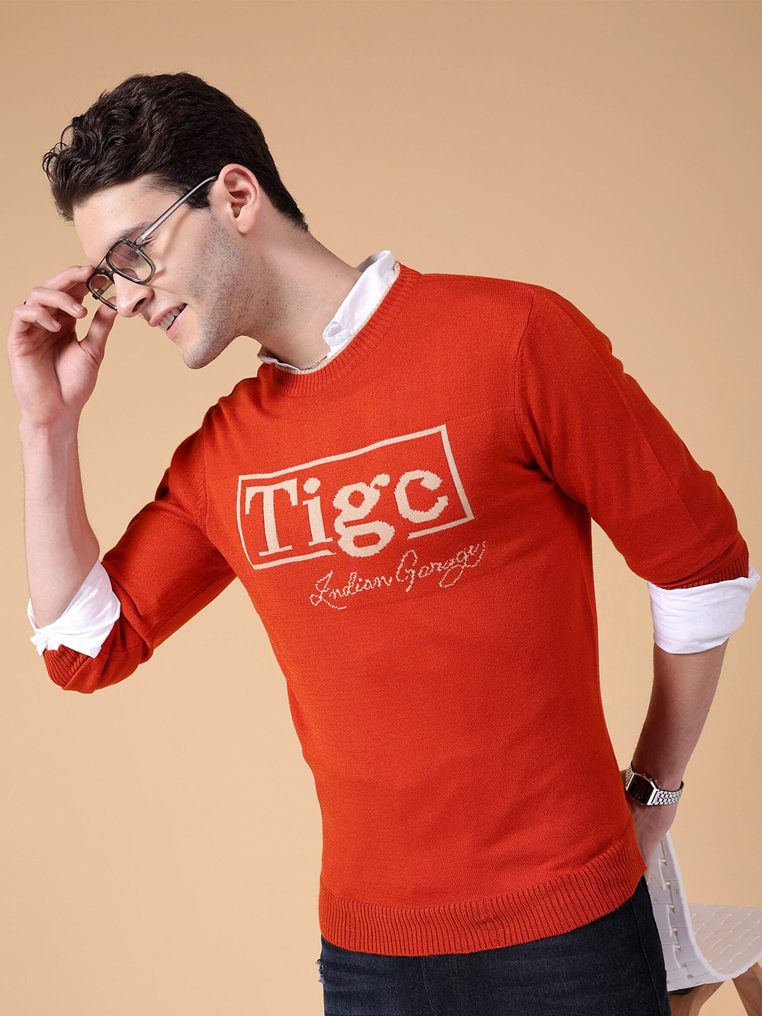 The Indian Garage Co Typography Printed Long Sleeves Acrylic Pullover Sweater, Orange
The Indian Garage Co Typography Printed Long Sleeves Acrylic Pullover Sweater, Orange
