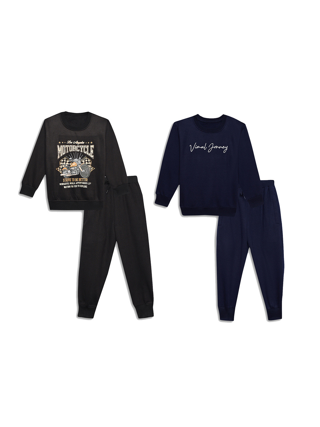 VIMAL JONNEY Kids Pack Of 2 Typography Printed Sweatshirts With Joggers, Black
VIMAL JONNEY Kids Pack Of 2 Typography Printed Sweatshirts With Joggers, Black