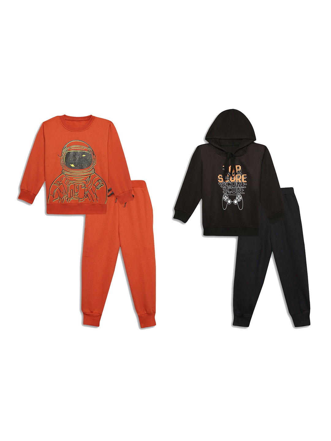 VIMAL JONNEY Kids Pack Of 2 Typography Printed Sweatshirts With Joggers, Orange
VIMAL JONNEY Kids Pack Of 2 Typography Printed Sweatshirts With Joggers, Orange