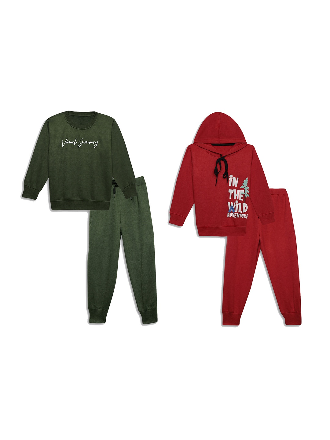 VIMAL JONNEY Kids Pack Of 2 Typography Printed Cotton Fleece Sweatshirts With Joggers, Green
VIMAL JONNEY Kids Pack Of 2 Typography Printed Cotton Fleece Sweatshirts With Joggers, Green