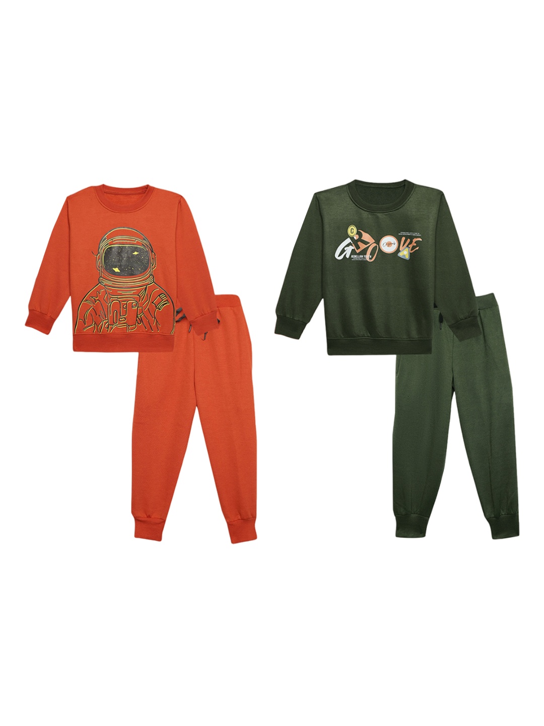VIMAL JONNEY Kids Pack Of 2 Graphic Printed Long Sleeves Cotton & Fleece Clothing Set, Orange
VIMAL JONNEY Kids Pack Of 2 Graphic Printed Long Sleeves Cotton & Fleece Clothing Set, Orange