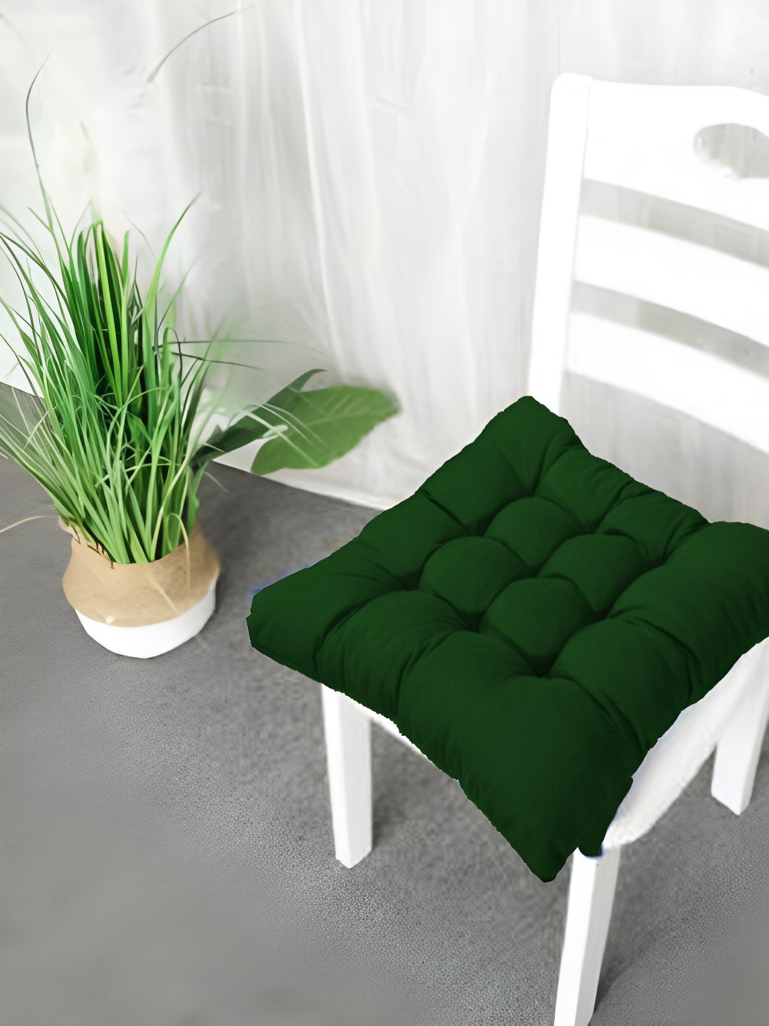 Mom's Moon Green 2 Pieces Square Shaped Chair Pads