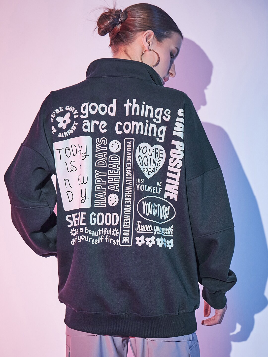 STREET 9 Typography Printed Mock Collar Half Zipper Fleece & Cotton Pullover Sweatshirt, Navy blue
STREET 9 Typography Printed Mock Collar Half Zipper Fleece & Cotton Pullover Sweatshirt, Navy blue