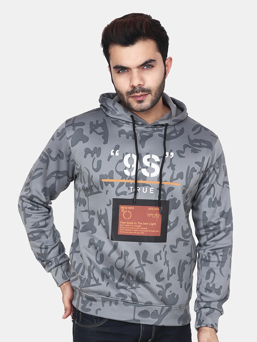 Steele Typography Printed Hooded Neck Long Sleeves Wool & Cotton Pullover Sweatshirt, Grey
Steele Typography Printed Hooded Neck Long Sleeves Wool & Cotton Pullover Sweatshirt, Grey