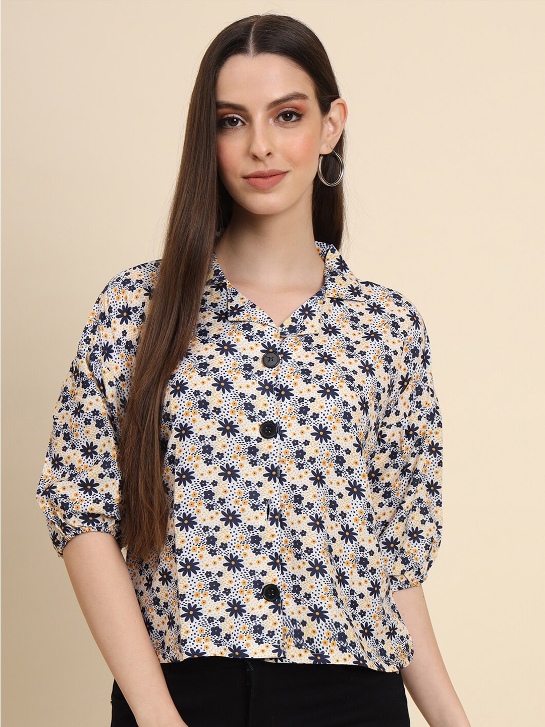 VAIRAGEE Classic Oversized Ethnic Motifs Printed Cuban Collar Cotton Casual Shirt, Cream
VAIRAGEE Classic Oversized Ethnic Motifs Printed Cuban Collar Cotton Casual Shirt, Cream