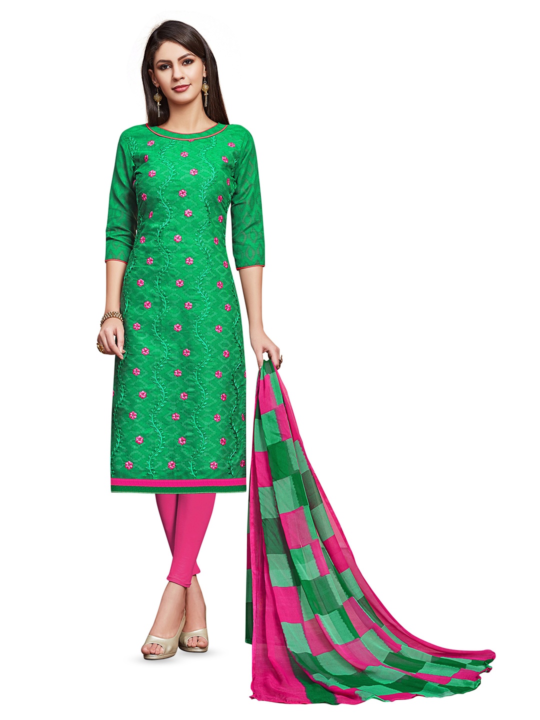 MANVAA Ethnic Motifs Embroidered Thread Work Cotton Jacquard Unstitched Dress Material, Green
MANVAA Ethnic Motifs Embroidered Thread Work Cotton Jacquard Unstitched Dress Material, Green