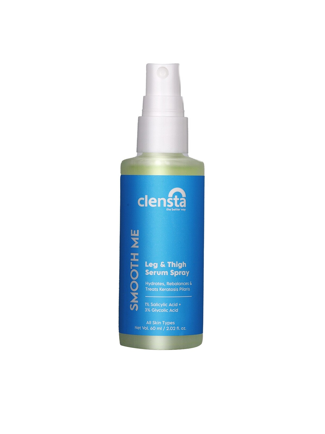 Clensta Smooth Me Leg & Thigh Serum Spray For Hydrates Keratosis Pilaris - 60ml, Blue
Clensta Smooth Me Leg & Thigh Serum Spray For Hydrates Keratosis Pilaris - 60ml, Blue