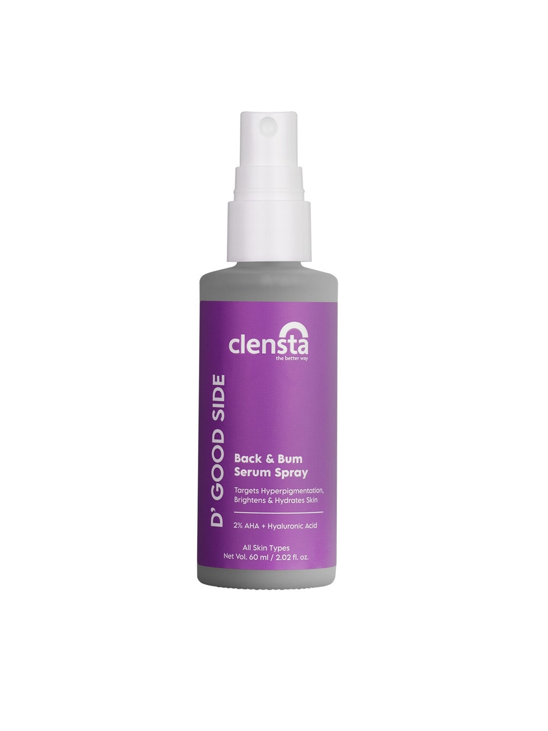 Clensta D'Good Side Back & Bum Serum Spray For Hyperpigmentation Brightens - 60ml, Purple
Clensta D'Good Side Back & Bum Serum Spray For Hyperpigmentation Brightens - 60ml, Purple