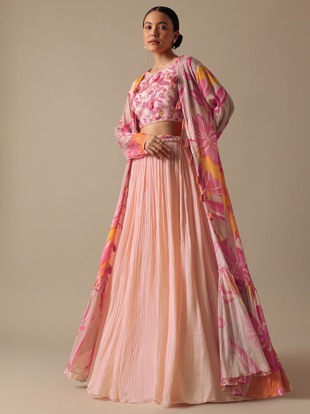KALKI Fashion Floral Embroidered Beads And Stones Ready to Wear Lehenga Choli, Peach
KALKI Fashion Floral Embroidered Beads And Stones Ready to Wear Lehenga Choli, Peach