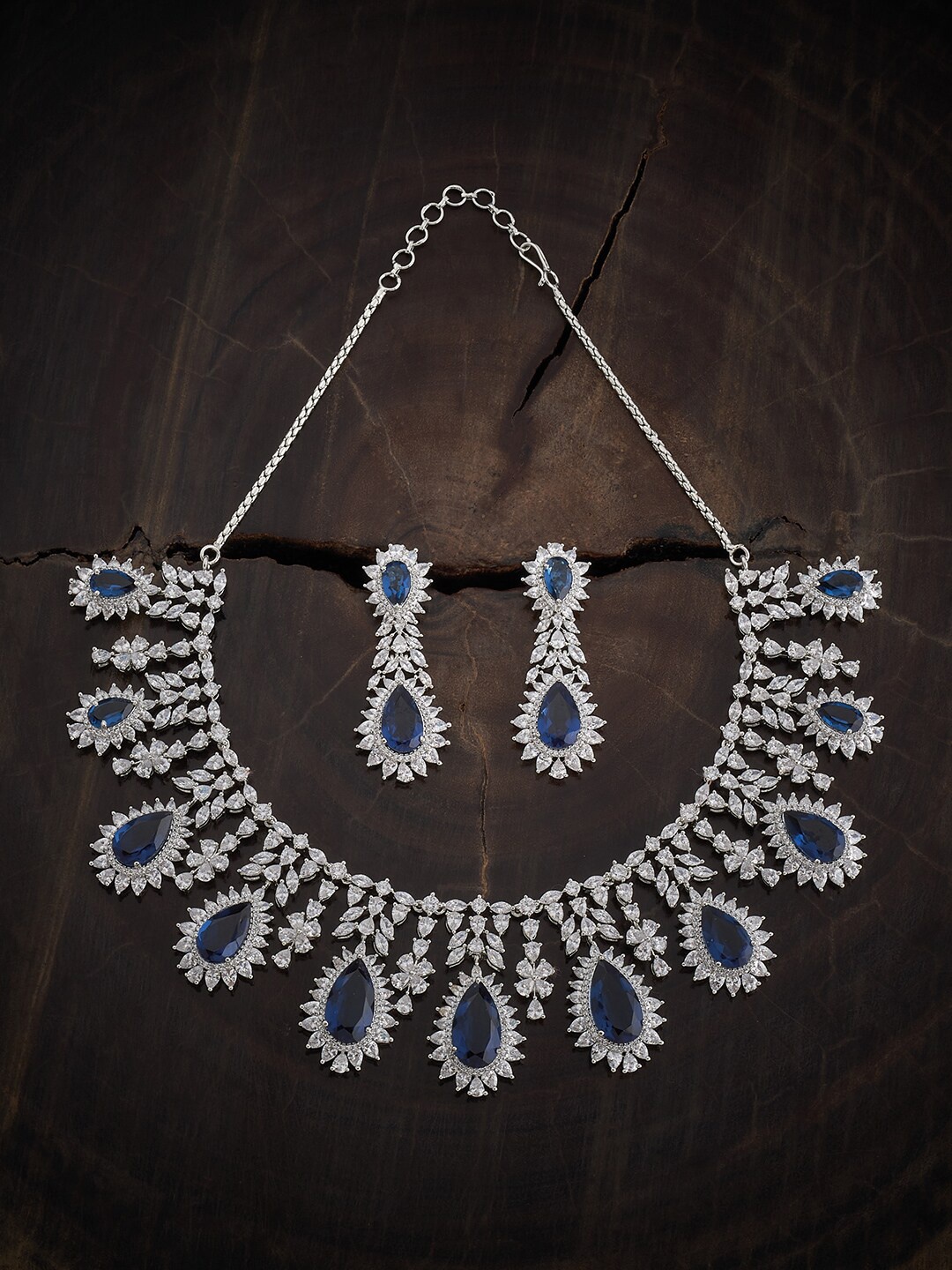 Kushal's Fashion Jewellery Rhodium-Plated Cubic Zirconia Stone-Studded Jewellery Set, Silver
Kushal's Fashion Jewellery Rhodium-Plated Cubic Zirconia Stone-Studded Jewellery Set, Silver