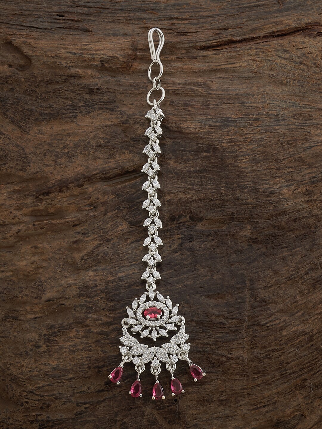 Kushal's Fashion Jewellery Rhodium-Plated CZ Stone-Studded Maang Tikka, Silver
Kushal's Fashion Jewellery Rhodium-Plated CZ Stone-Studded Maang Tikka, Silver