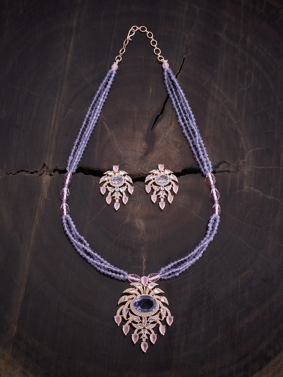 Kushal's Fashion Jewellery Rose Gold-Plated Cubic Zirconia Studded Necklace With Earrings
Kushal's Fashion Jewellery Rose Gold-Plated Cubic Zirconia Studded Necklace With Earrings