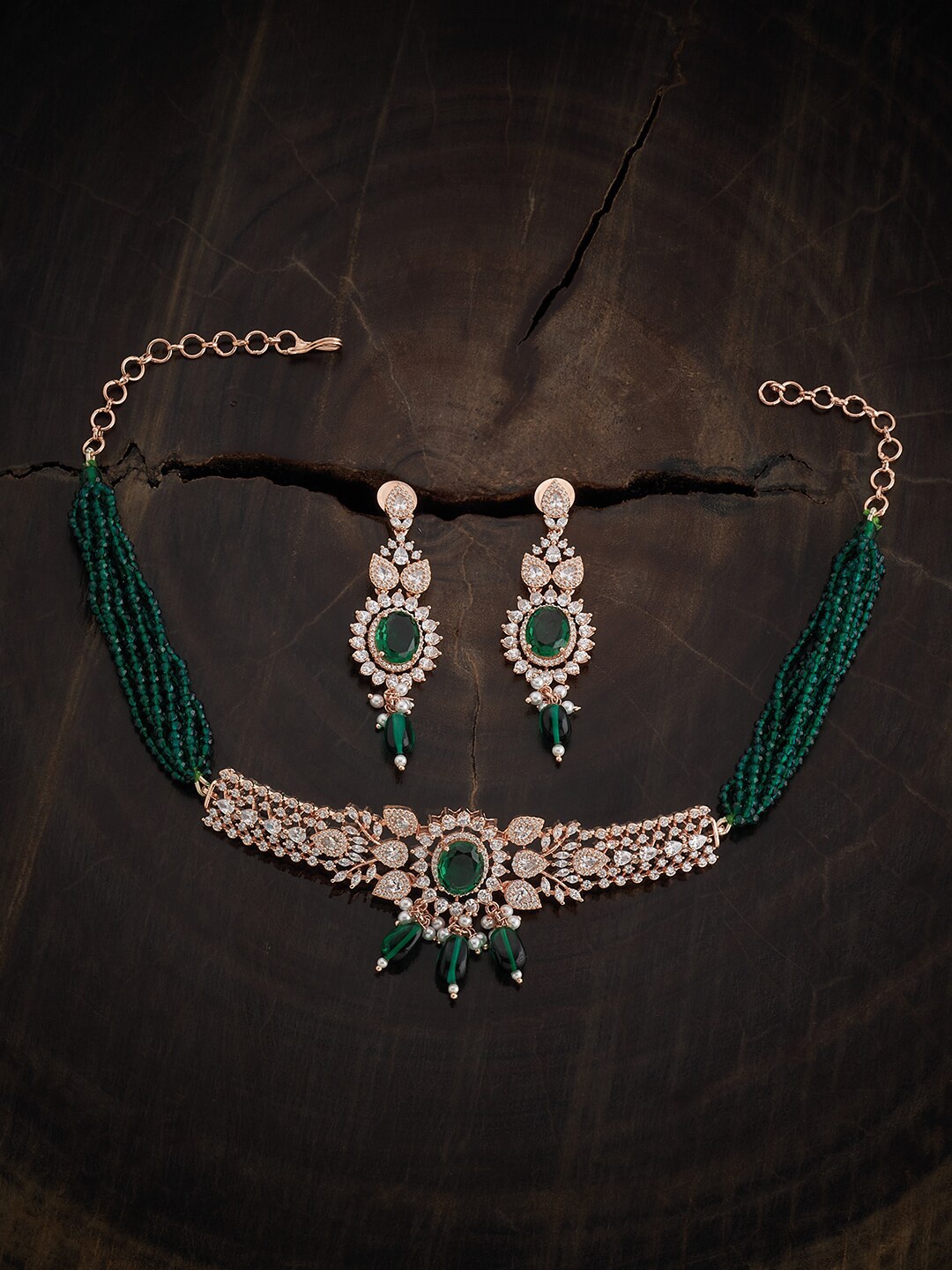 Kushal's Fashion Jewellery Rose-Gold-Plated Cubic Zirconia Studded & Beaded Jewellery Set
Kushal's Fashion Jewellery Rose-Gold-Plated Cubic Zirconia Studded & Beaded Jewellery Set