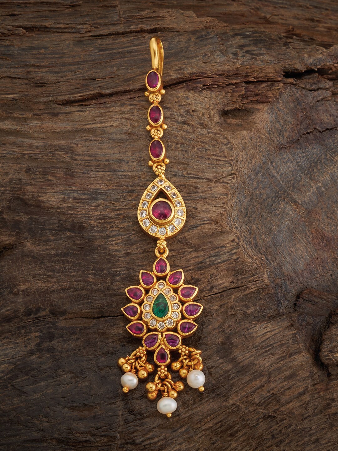 Kushal's Fashion Jewellery 92.5 Pure Silver Ruby Stone-Studded & Beaded Maang Tikka, Gold
Kushal's Fashion Jewellery 92.5 Pure Silver Ruby Stone-Studded & Beaded Maang Tikka, Gold