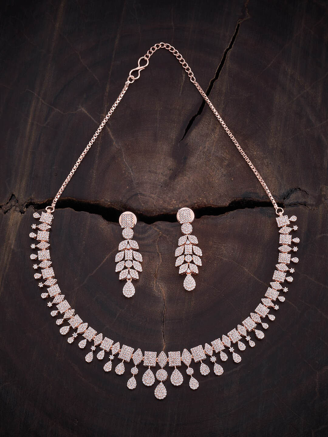 Kushal's Fashion Jewellery Rose Gold-Plated Zircon-Studded Jewellery Set
Kushal's Fashion Jewellery Rose Gold-Plated Zircon-Studded Jewellery Set