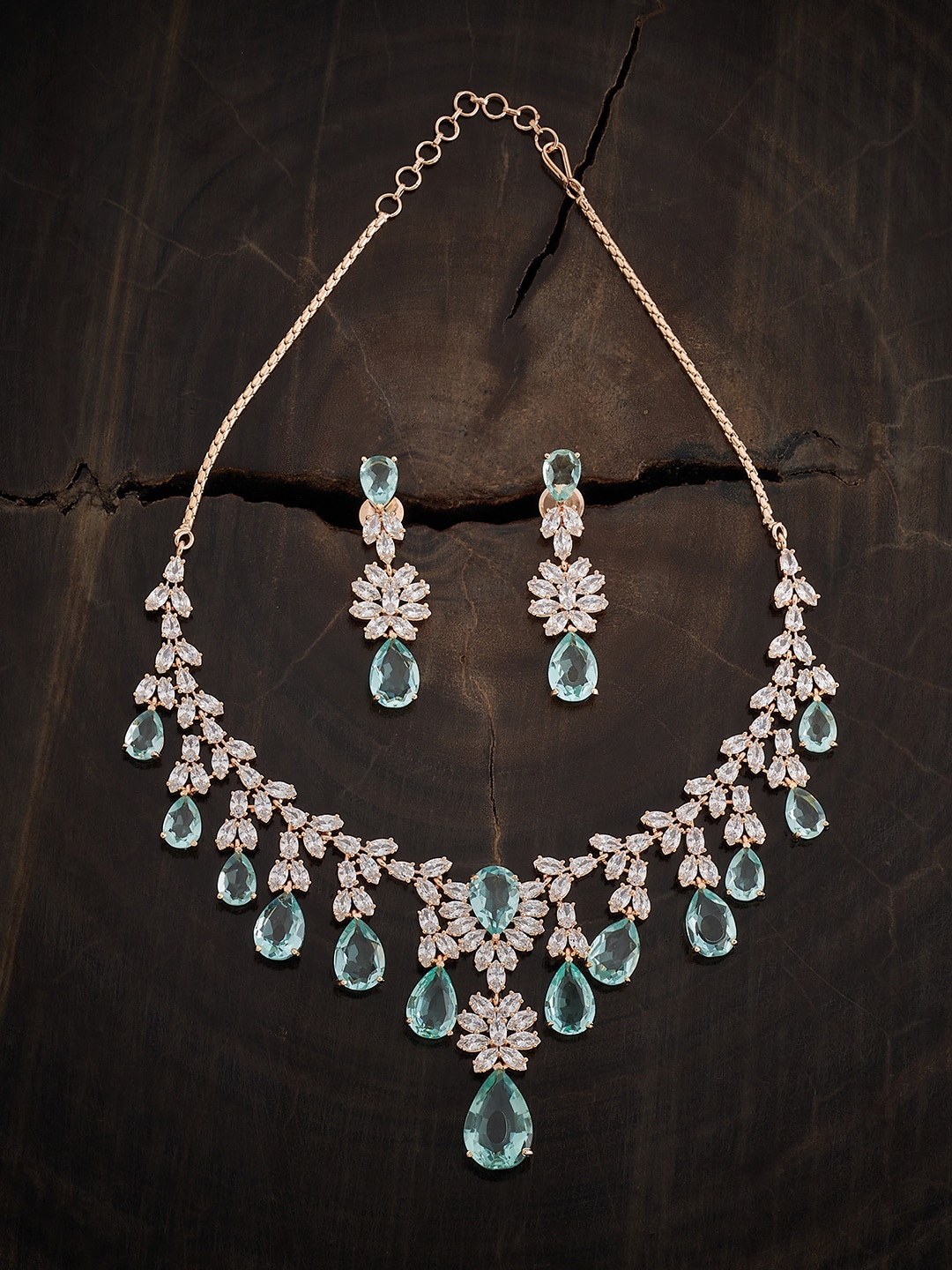 Kushal's Fashion Jewellery Rose Gold-Plated Cubic Zirconia Studded Necklace With Earrings
Kushal's Fashion Jewellery Rose Gold-Plated Cubic Zirconia Studded Necklace With Earrings