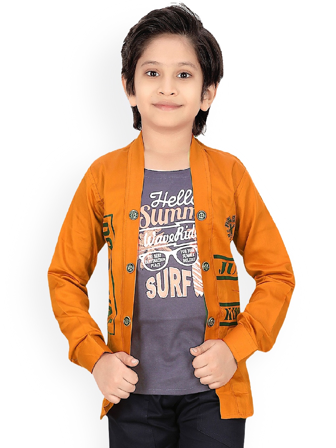 BAESD Boys Printed Collarless Lightweight Tailored Jacket With Attached T-shirt, Orange
BAESD Boys Printed Collarless Lightweight Tailored Jacket With Attached T-shirt, Orange