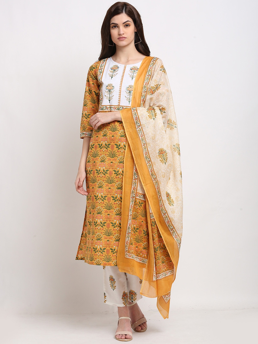 Roly Poly Ethnic Motifs Printed Thread Work Pure Cotton Kurta with Trousers, Mustard
Roly Poly Ethnic Motifs Printed Thread Work Pure Cotton Kurta with Trousers, Mustard