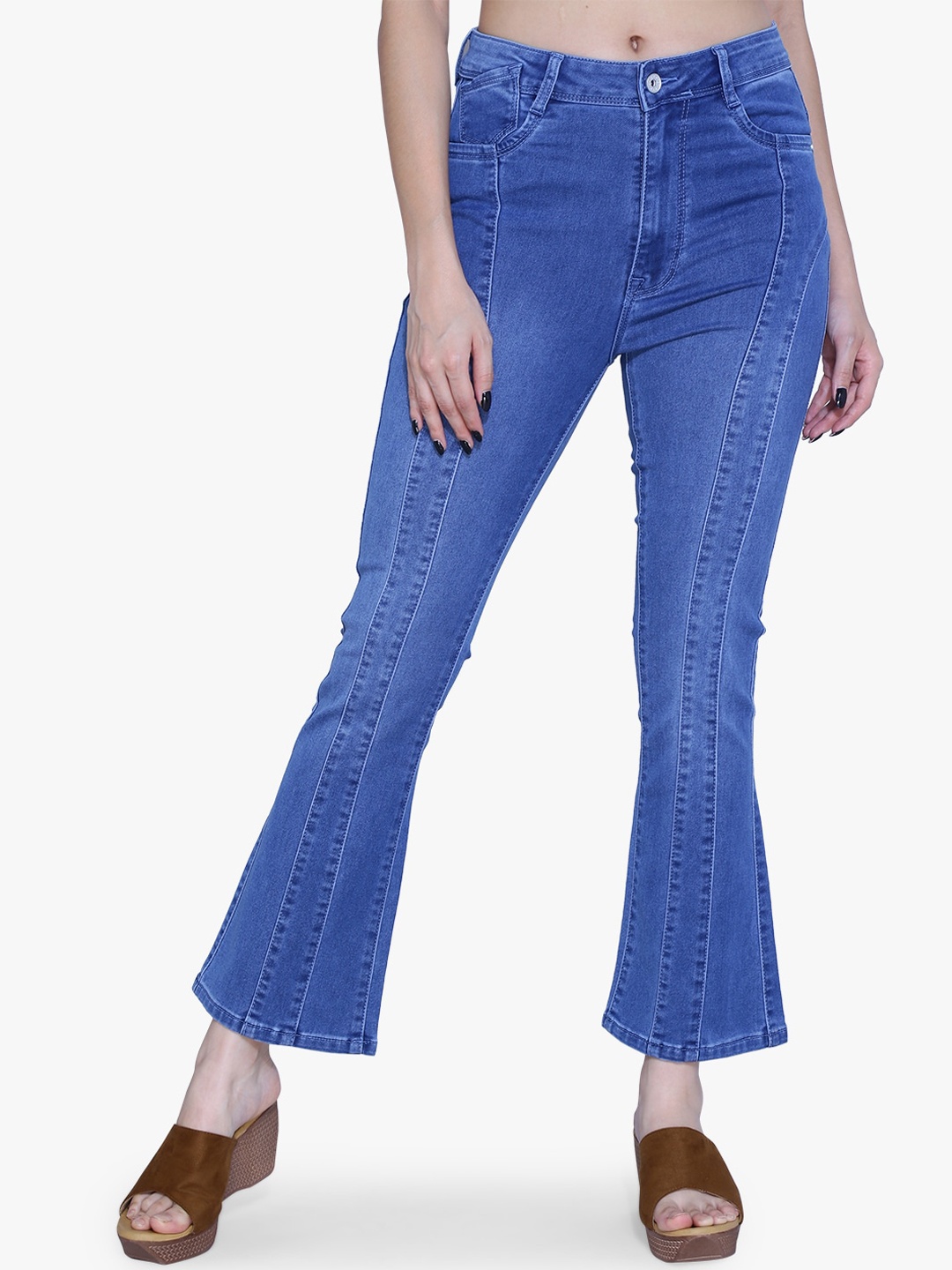 FCK-3 Women Bootilicious Bootcut High-Rise Light Fade Embellished Stretchable Jeans, Blue
FCK-3 Women Bootilicious Bootcut High-Rise Light Fade Embellished Stretchable Jeans, Blue