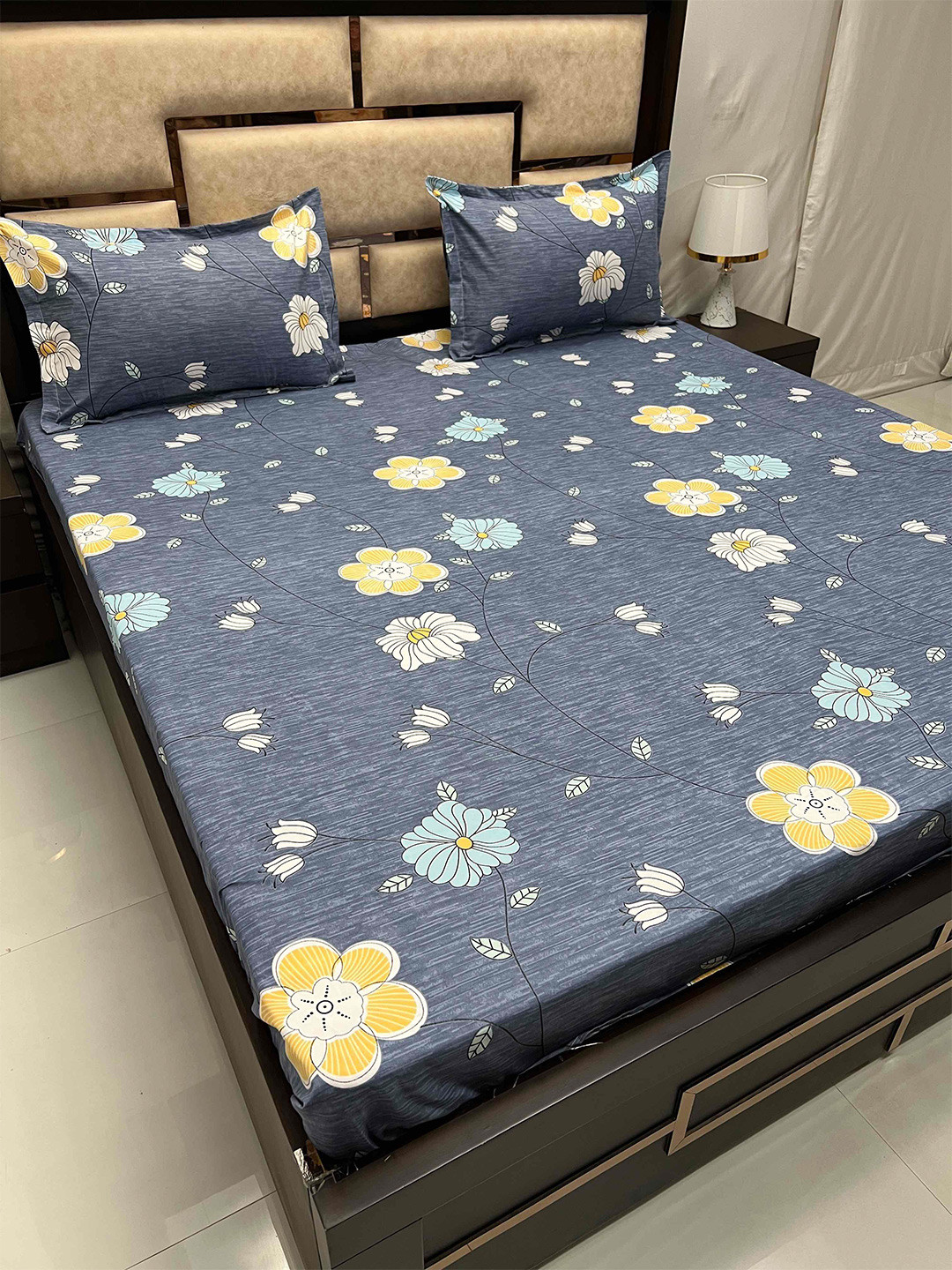 Pure Decor Castle Blue & Yellow Floral Printed 160 TC King Bedsheet With 2 Pillow Covers
Pure Decor Castle Blue & Yellow Floral Printed 160 TC King Bedsheet With 2 Pillow Covers