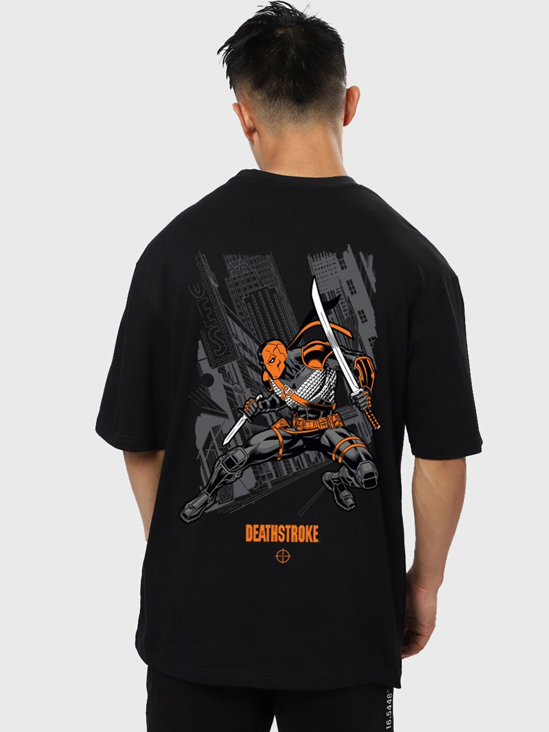 Bewakoof Deathstroke Graphic Printed Drop-Shoulder Sleeves Oversized Pure Cotton T-shirt, Black
Bewakoof Deathstroke Graphic Printed Drop-Shoulder Sleeves Oversized Pure Cotton T-shirt, Black