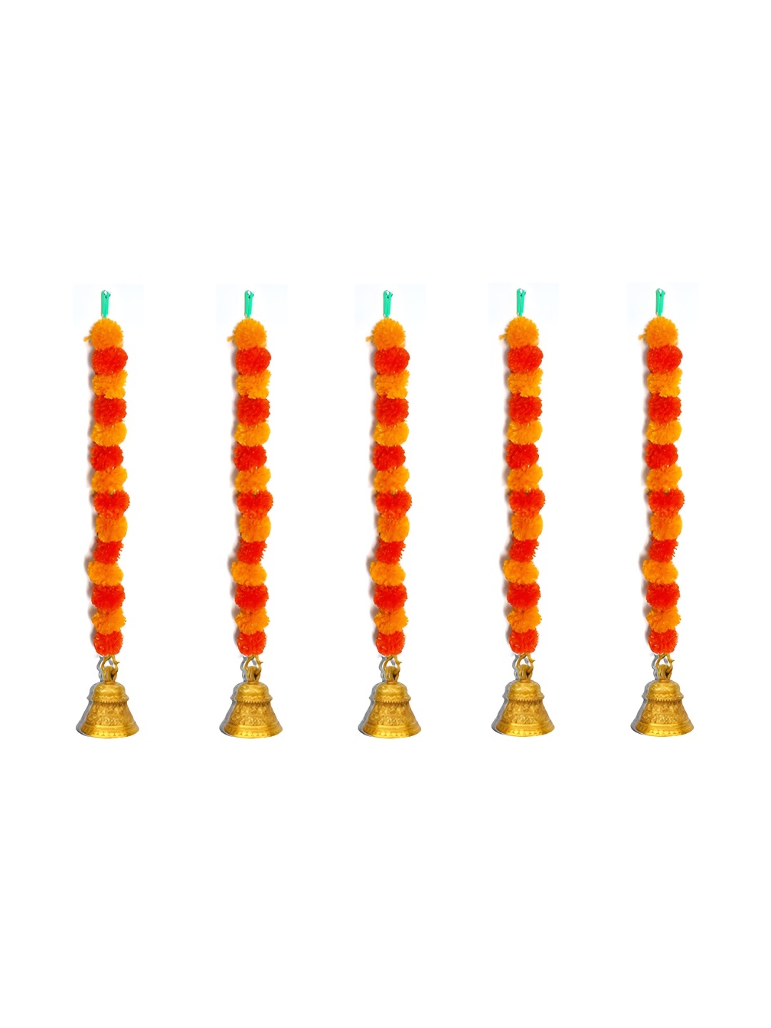 iHandikart Orange Coloured 5 Pieces Hanging Marigold Artificial Flower With Bell
iHandikart Orange Coloured 5 Pieces Hanging Marigold Artificial Flower With Bell