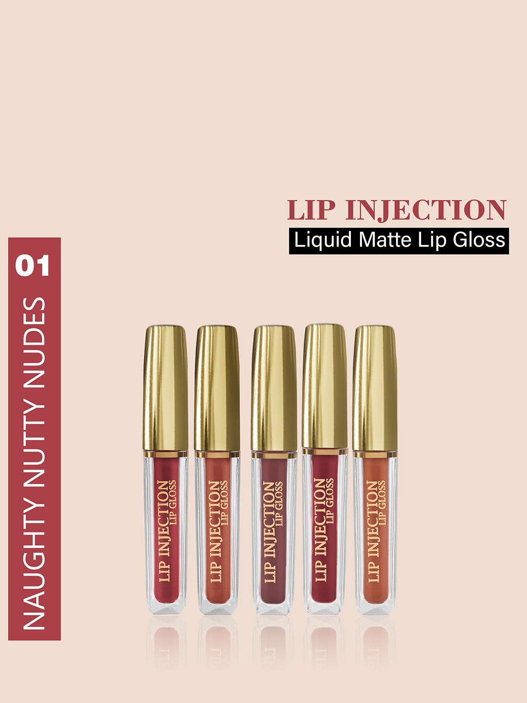 INCOLOR Lip Injection Set Of 5 Lip Gloss - 4ml - Naughty Nutty Nudes 01 - 03-11-17-07-05, Nude
INCOLOR Lip Injection Set Of 5 Lip Gloss - 4ml - Naughty Nutty Nudes 01 - 03-11-17-07-05, Nude