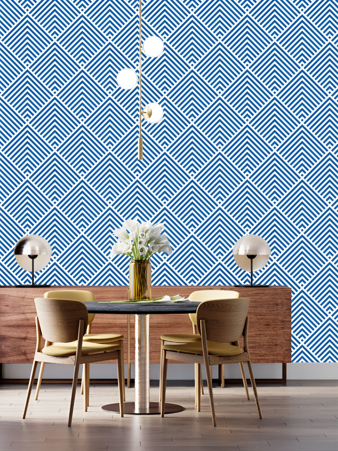 DWELLSINDIA Blue & White Geometric Self Adhesive Waterproof Removable Textured Wallpaper
DWELLSINDIA Blue & White Geometric Self Adhesive Waterproof Removable Textured Wallpaper