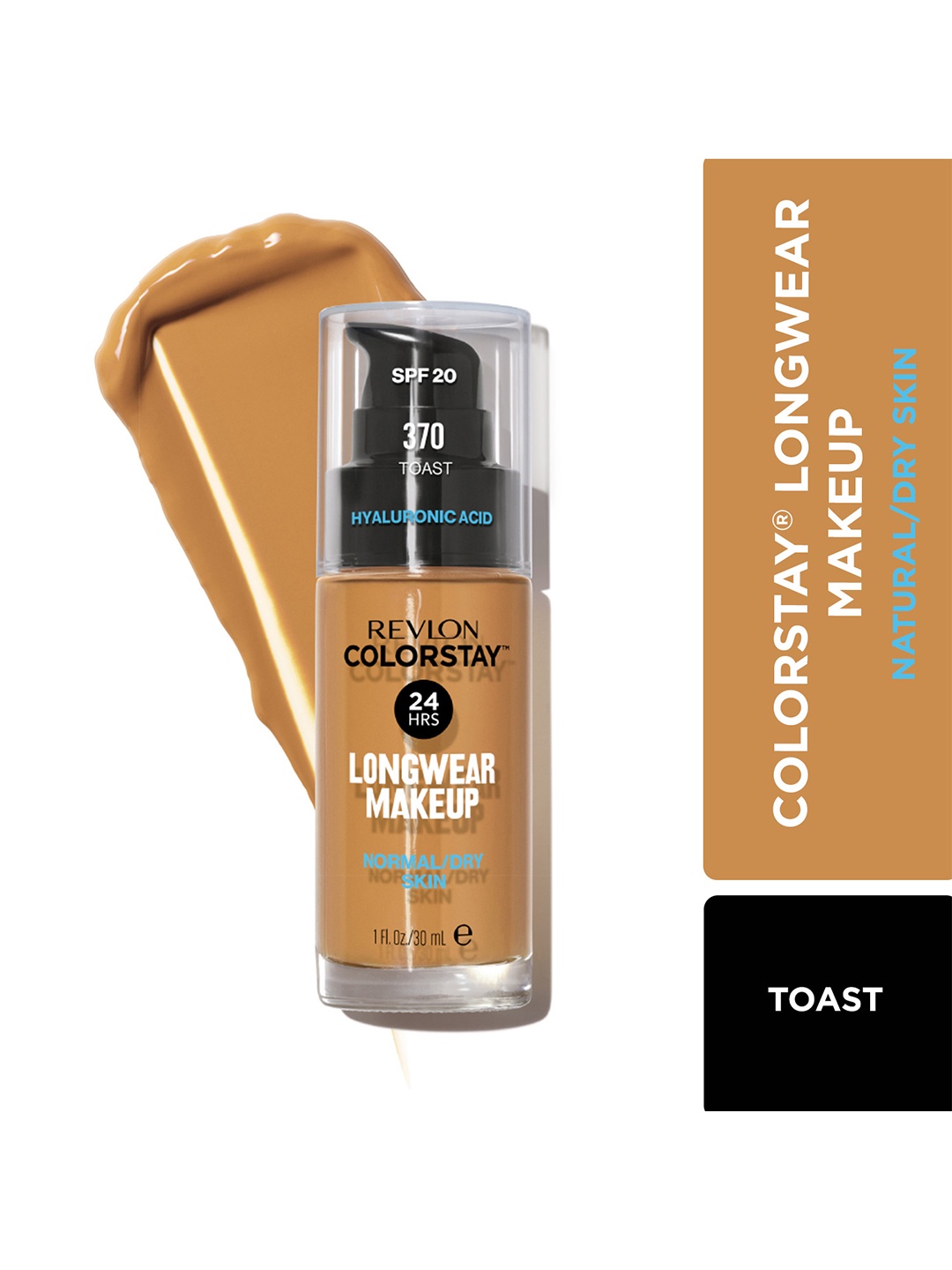 Revlon Colorstay Long Wear MakeUp Foundation SPF20 With Hyaluronic Acid 30ml - Toast 370, Beige
Revlon Colorstay Long Wear MakeUp Foundation SPF20 With Hyaluronic Acid 30ml - Toast 370, Beige