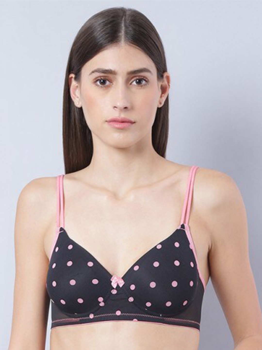 Aila Polka Dot Printed Full Coverage Non Padded Everyday Bra With All Day Comfort, Black
Aila Polka Dot Printed Full Coverage Non Padded Everyday Bra With All Day Comfort, Black